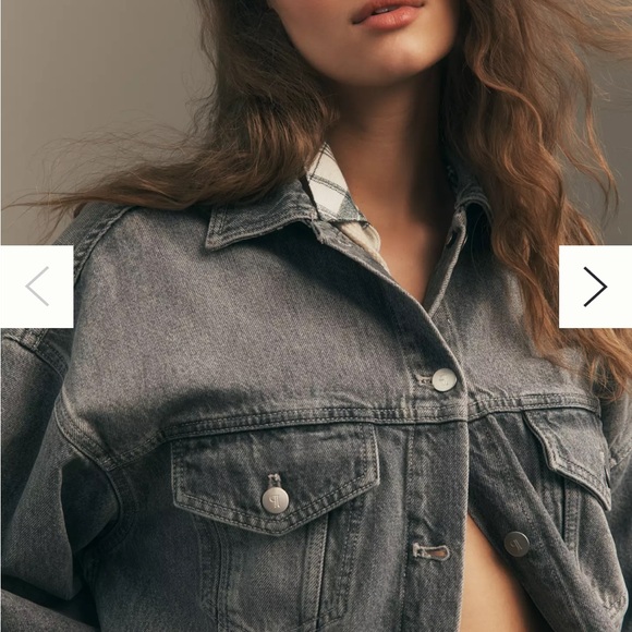 Pilcro The Weston Denim Boyfriend Jacket/ Smoke Wash/ Small - Picture 2 of 7